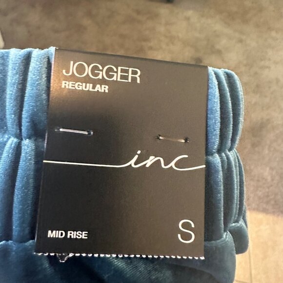 INC international Concepts Women Velvet Stretch Jogger Pant Blue Size S - Picture 9 of 10